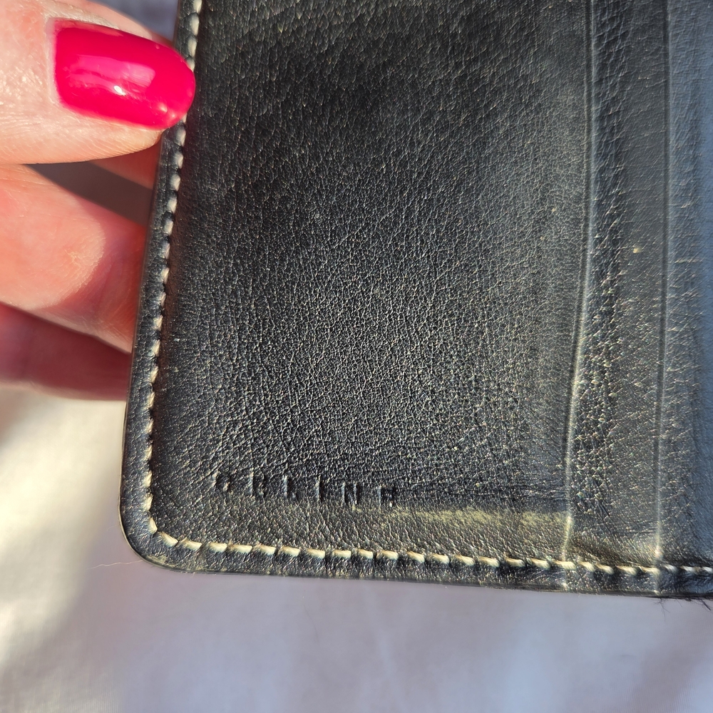 Authentic Vintage CELINE Macadam Pattern Round Zipper Vintage Bi-Fold Wallet - Picture 5 of 12